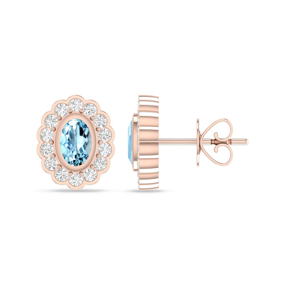 Rose Gold - Aquamarine